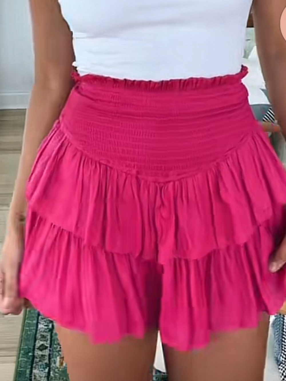 NWOT Blushing Brunette Boutique Skirt size xxs hot pink ruffles